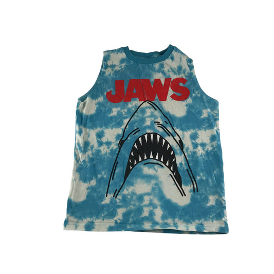 Next t-shirt 9-10 years blue and white Jaws graphic design