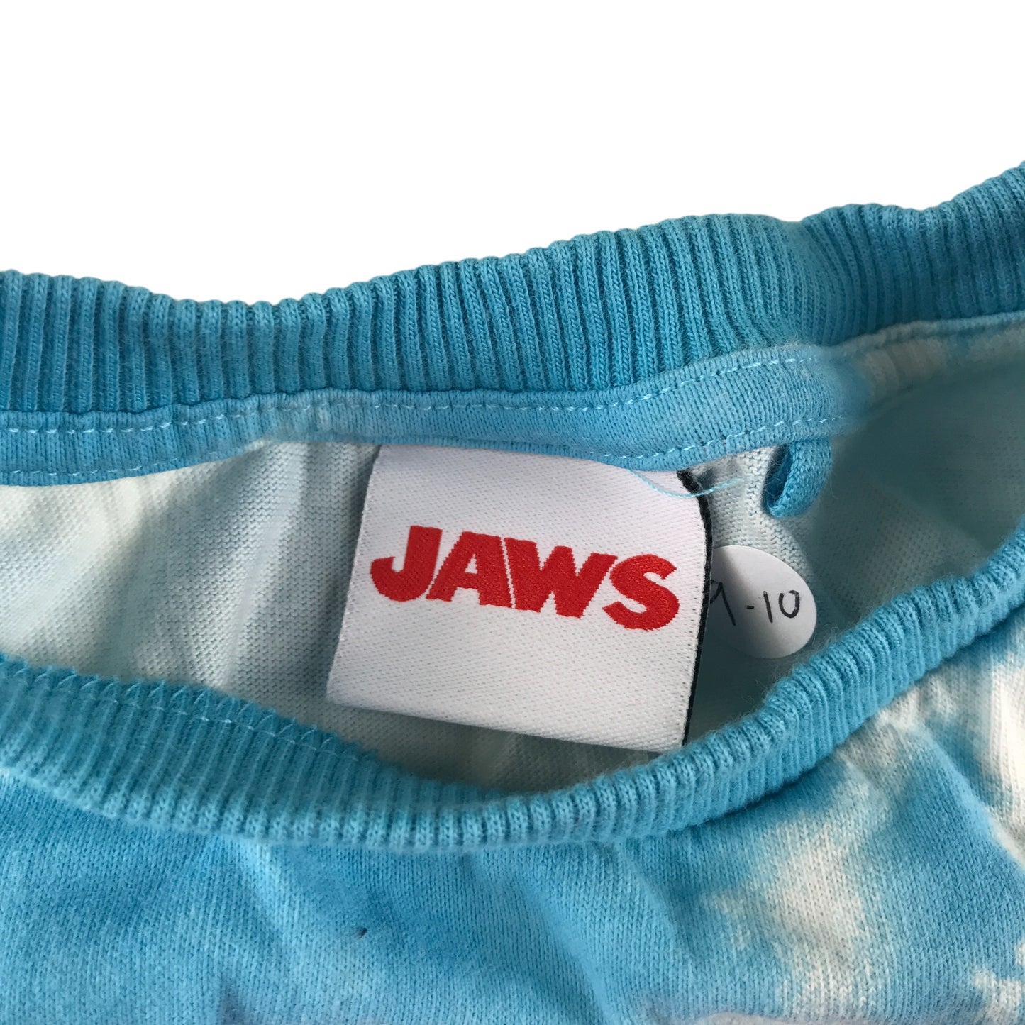 Next t-shirt 9-10 years blue and white Jaws graphic design
