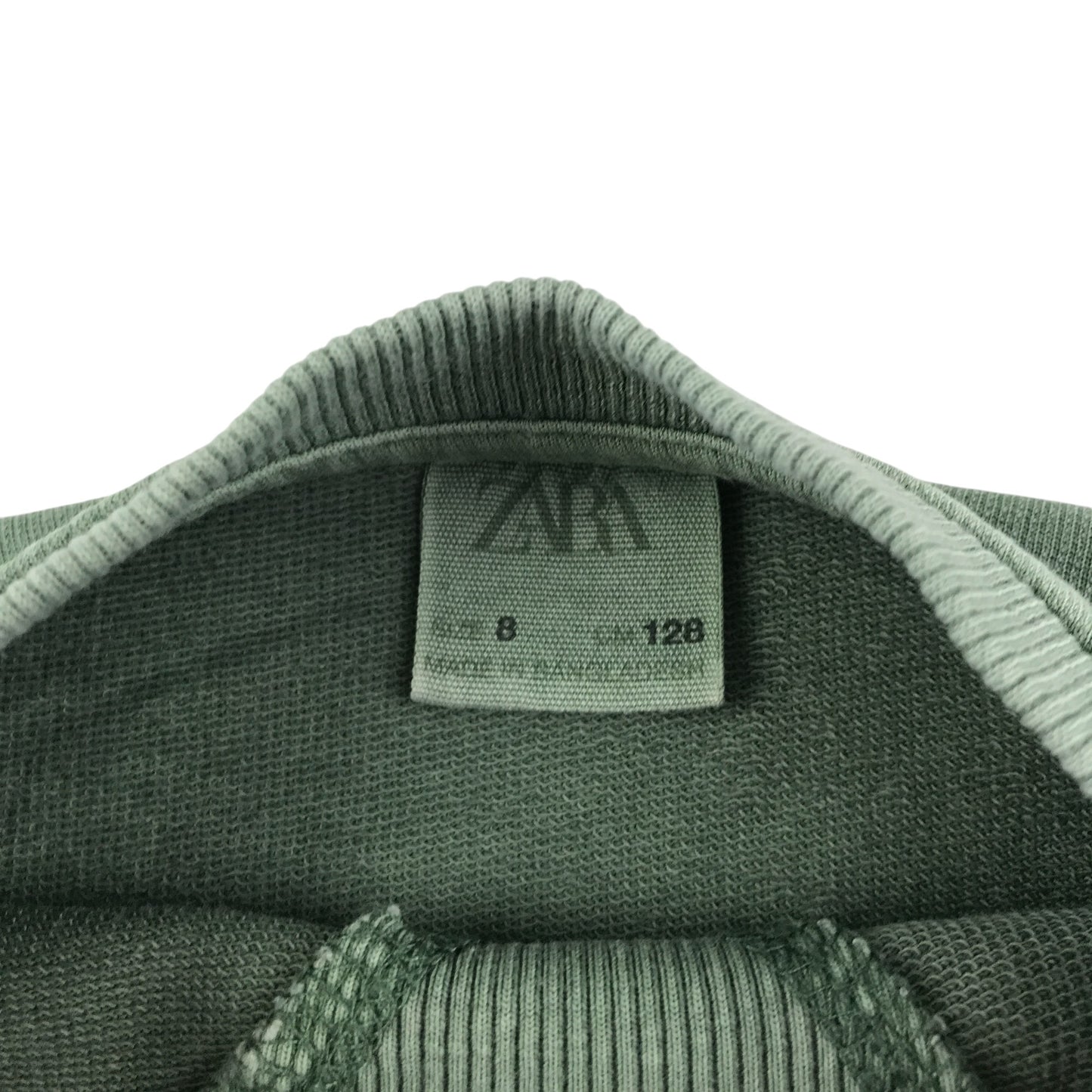 Zara sweater 7-8 years green plain crewneck