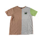 George t-shirt 9-10 years peachy white and lime panelled design cotton