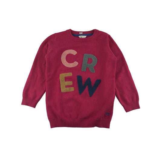 Crew Jumper Age 5 Pink Knitted Multicolour Letters