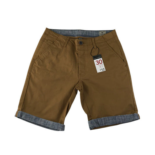 Primark shorts men's UK 30 camel brown plain chino style