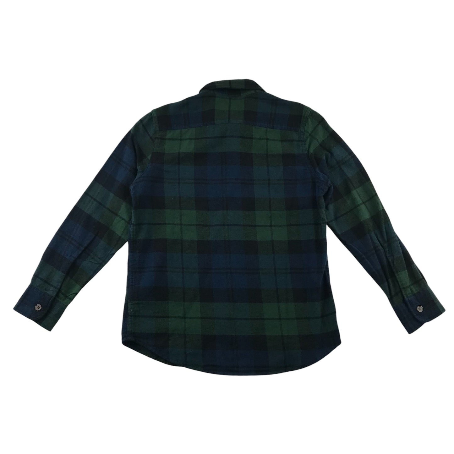 Gap Shirt 8-9 Years navy and Green Checked Button-Up Front Pockets Cotton