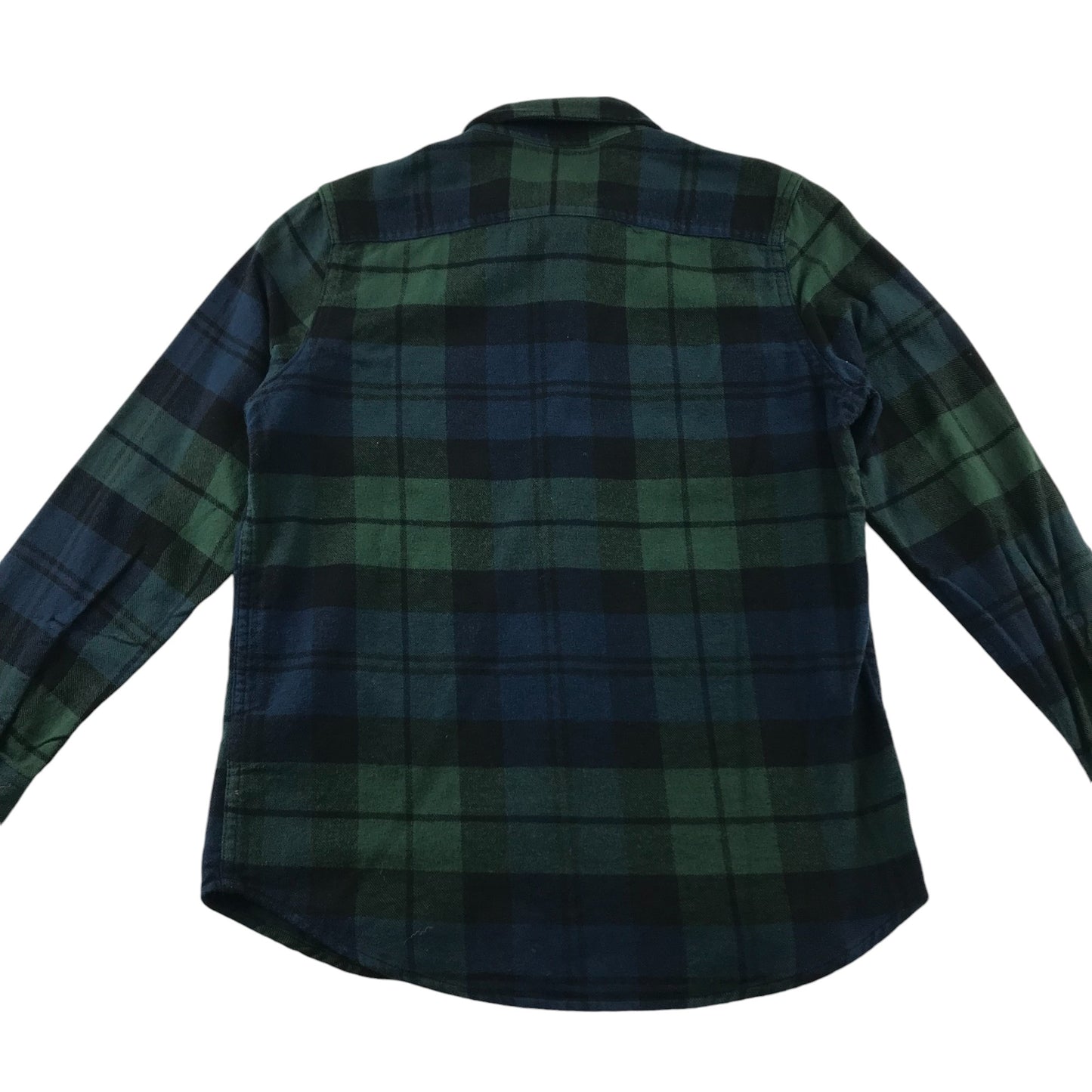 Gap Shirt 8-9 Years navy and Green Checked Button-Up Front Pockets Cotton