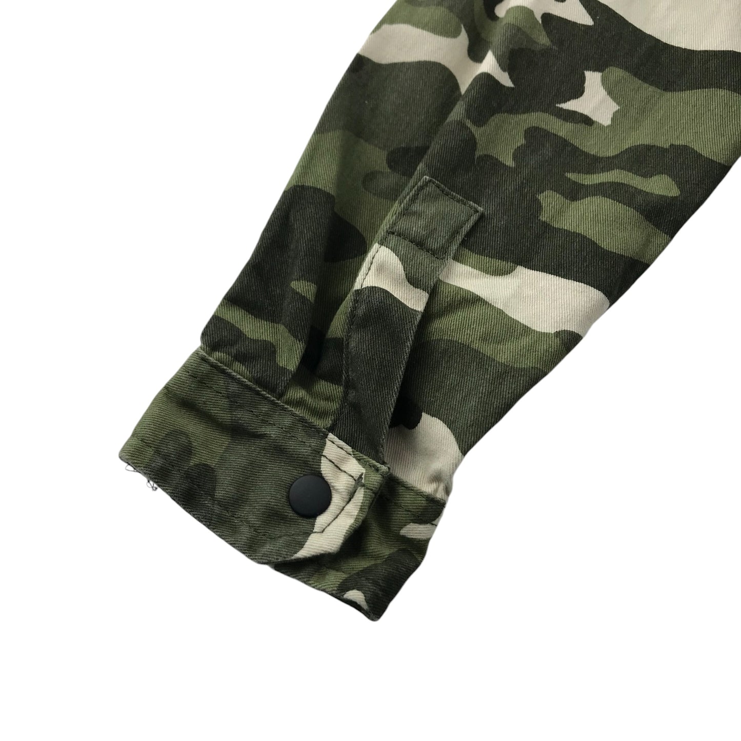 M&S Shirt 8-9 Years Green Camo Design with Black Hood