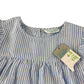 Primark blouse 4-5 years blue and white stripy flared long sleeve