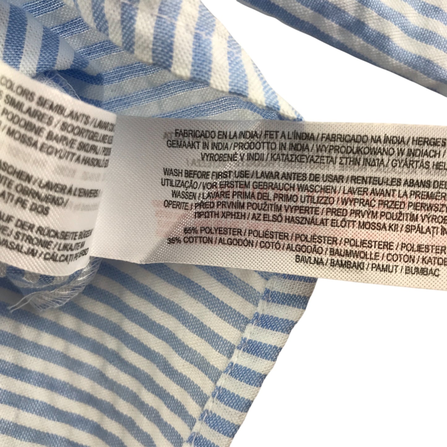 Primark blouse 4-5 years blue and white stripy flared long sleeve
