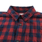 Mango Shirt 7-8 Years Red and Black Checked Button-Up with Front Pocket Cotton