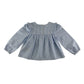 Primark blouse 4-5 years blue and white stripy flared long sleeve