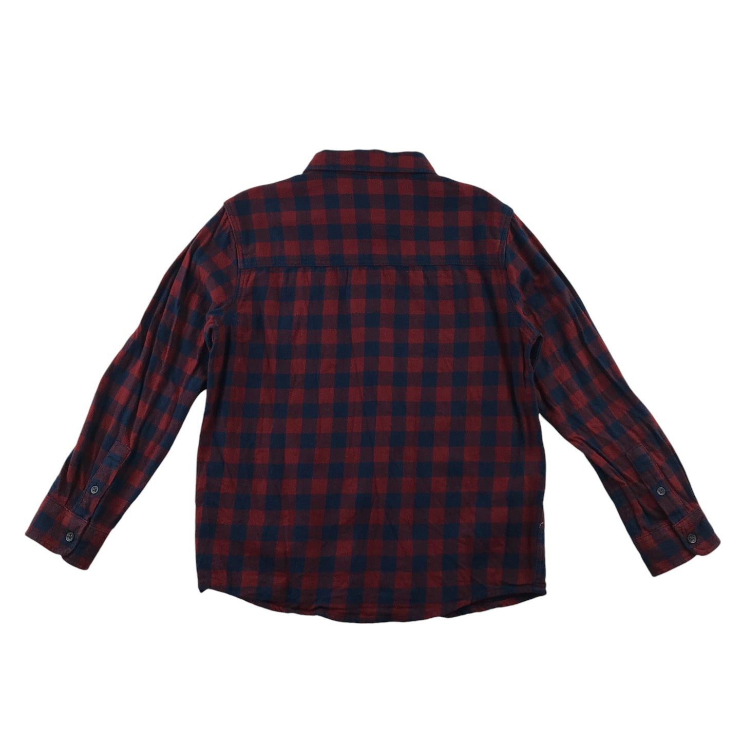 Mango Shirt 7-8 Years Red and Black Checked Button-Up with Front Pocket Cotton