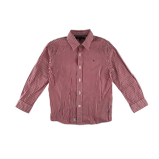 Tommy Hilfiger shirt 4-5 years red and white stripy button up cotton