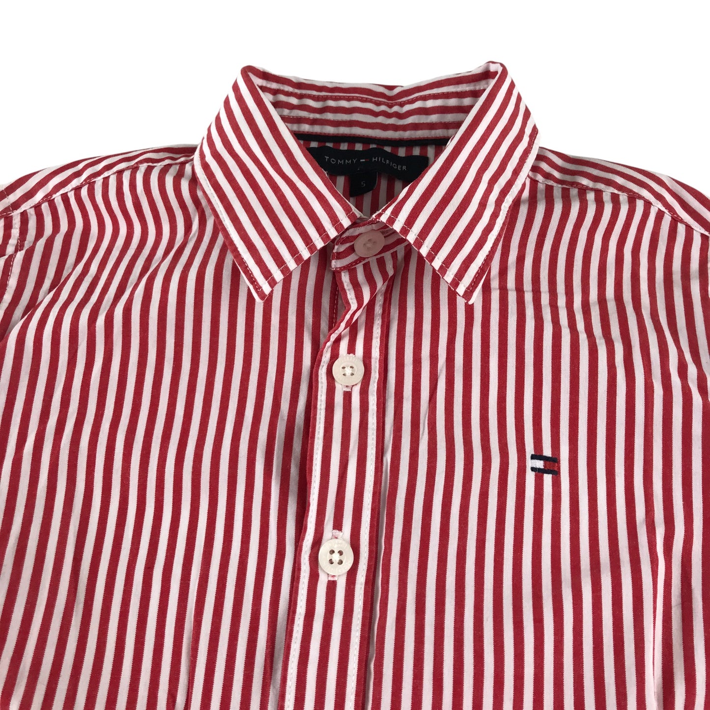 Tommy Hilfiger shirt 4-5 years red and white stripy button up cotton