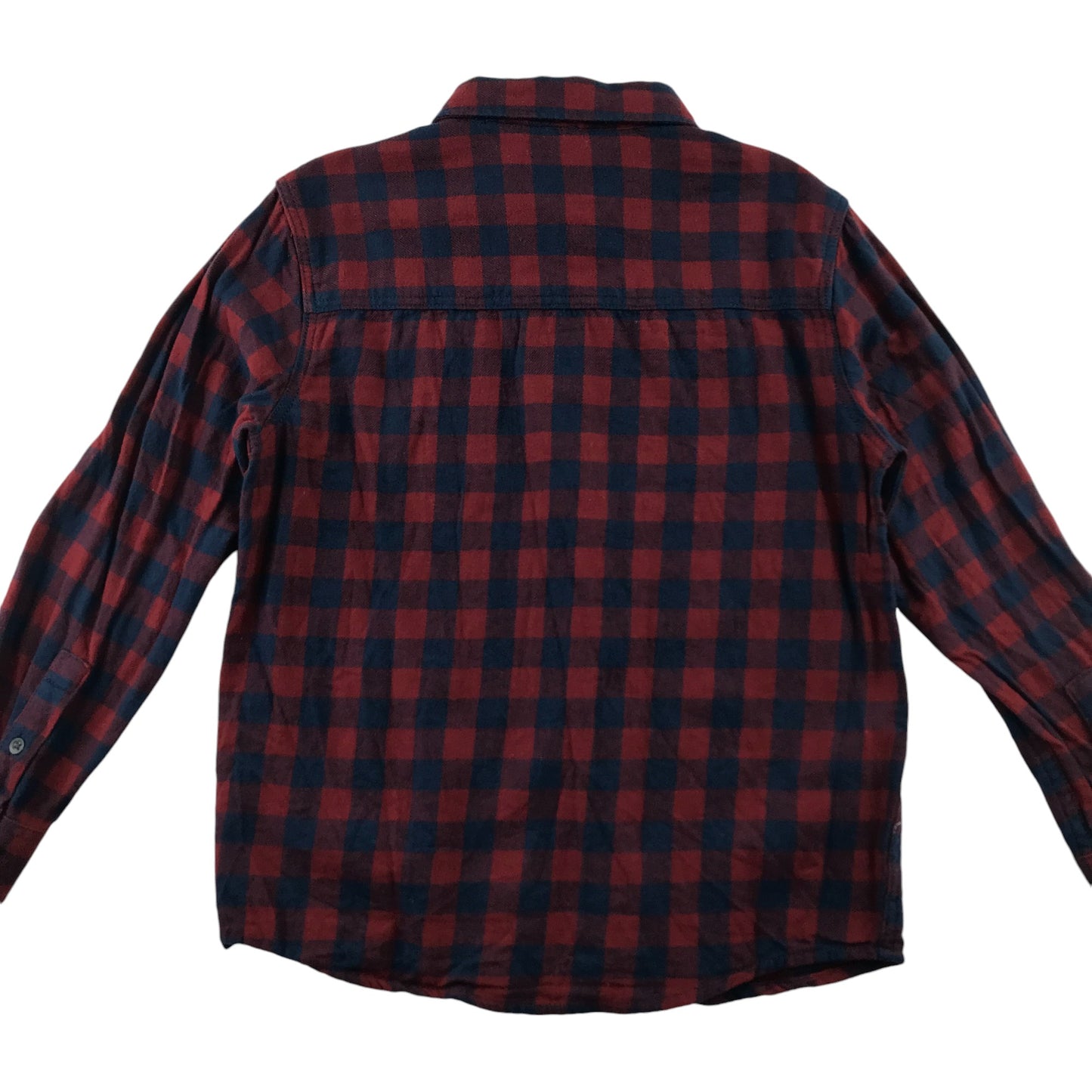 Mango Shirt 7-8 Years Red and Black Checked Button-Up with Front Pocket Cotton