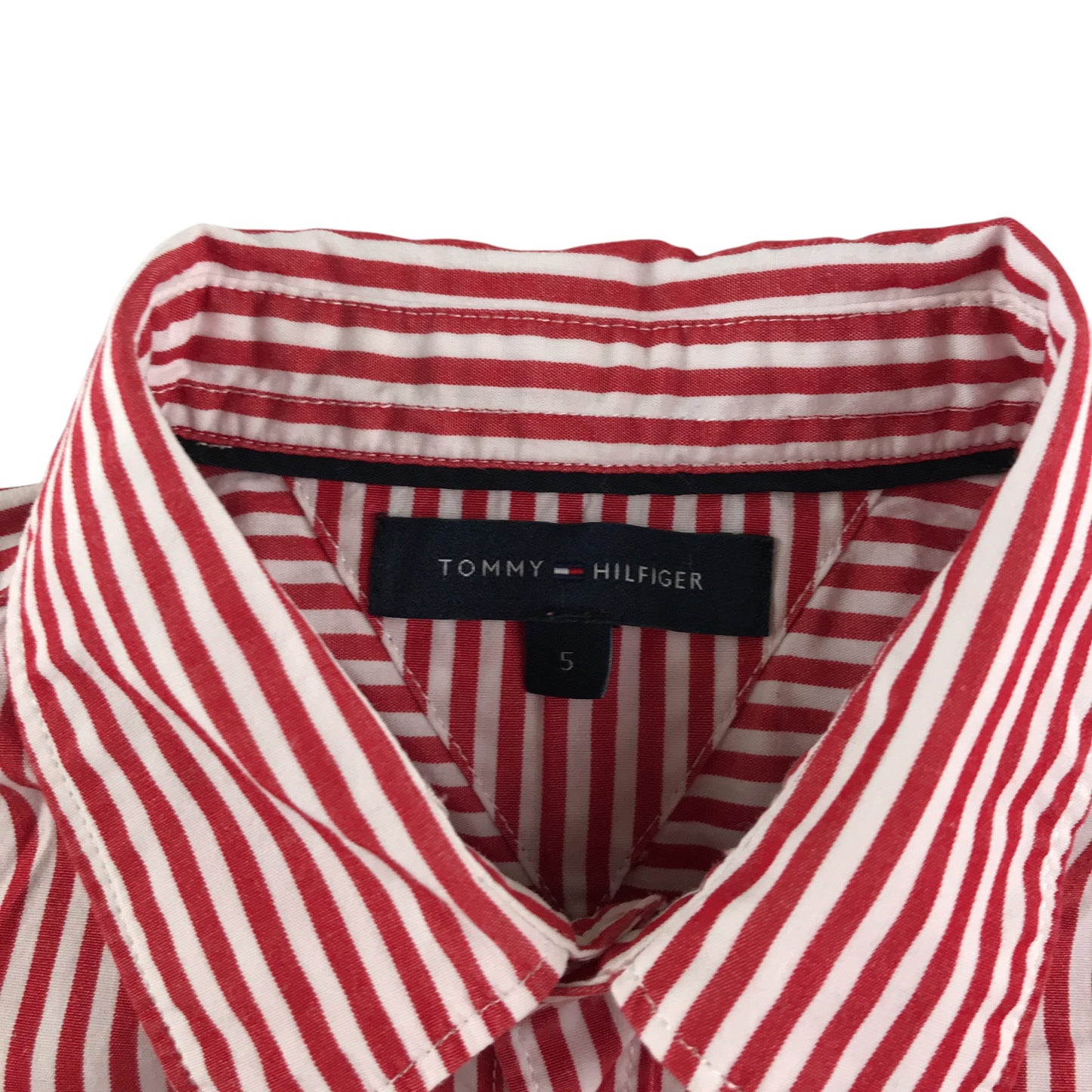 Tommy Hilfiger shirt 4-5 years red and white stripy button up cotton