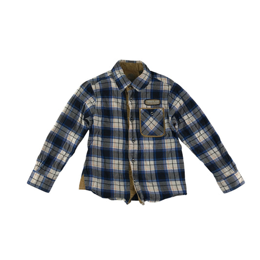 Timberland shirt 5-6 years navy and mustard check pattern cotton
