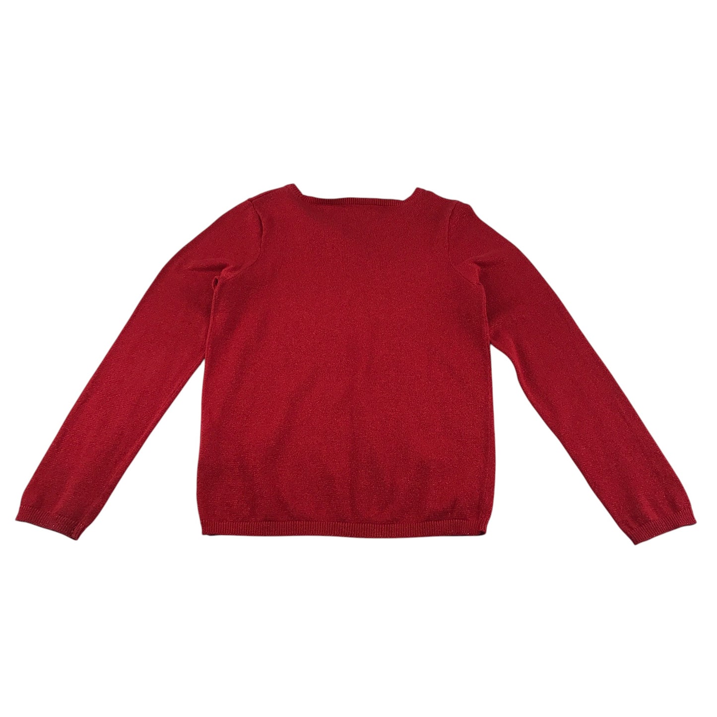 H&M jumper 9-10 years red plain with neckline bowtie knitwear