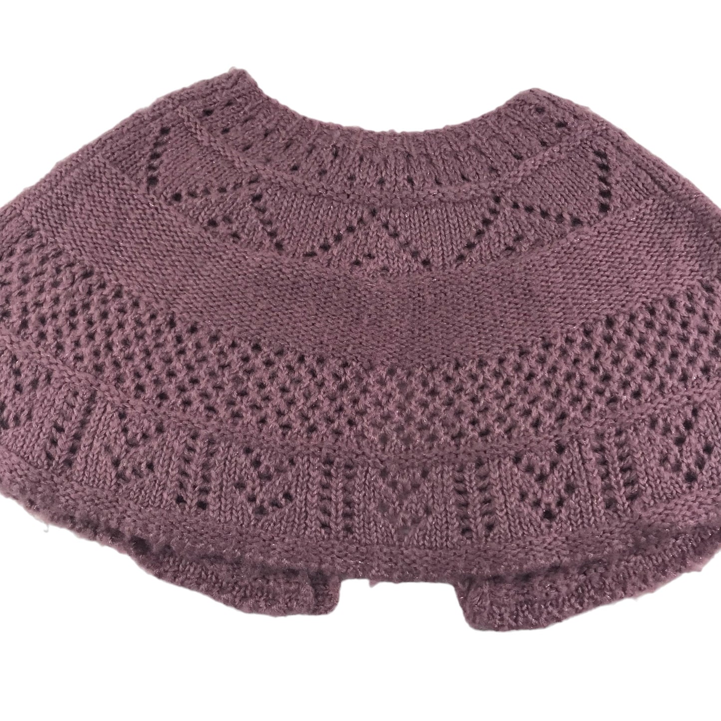 Florence + Fred Shoulder Cape Age 5 Lilac Knitted Pattern