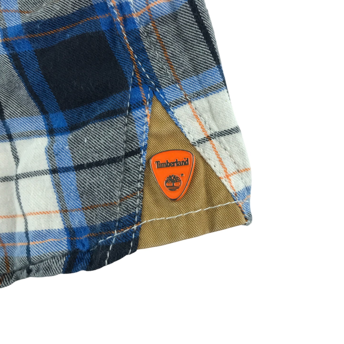 Timberland shirt 5-6 years navy and mustard check pattern cotton