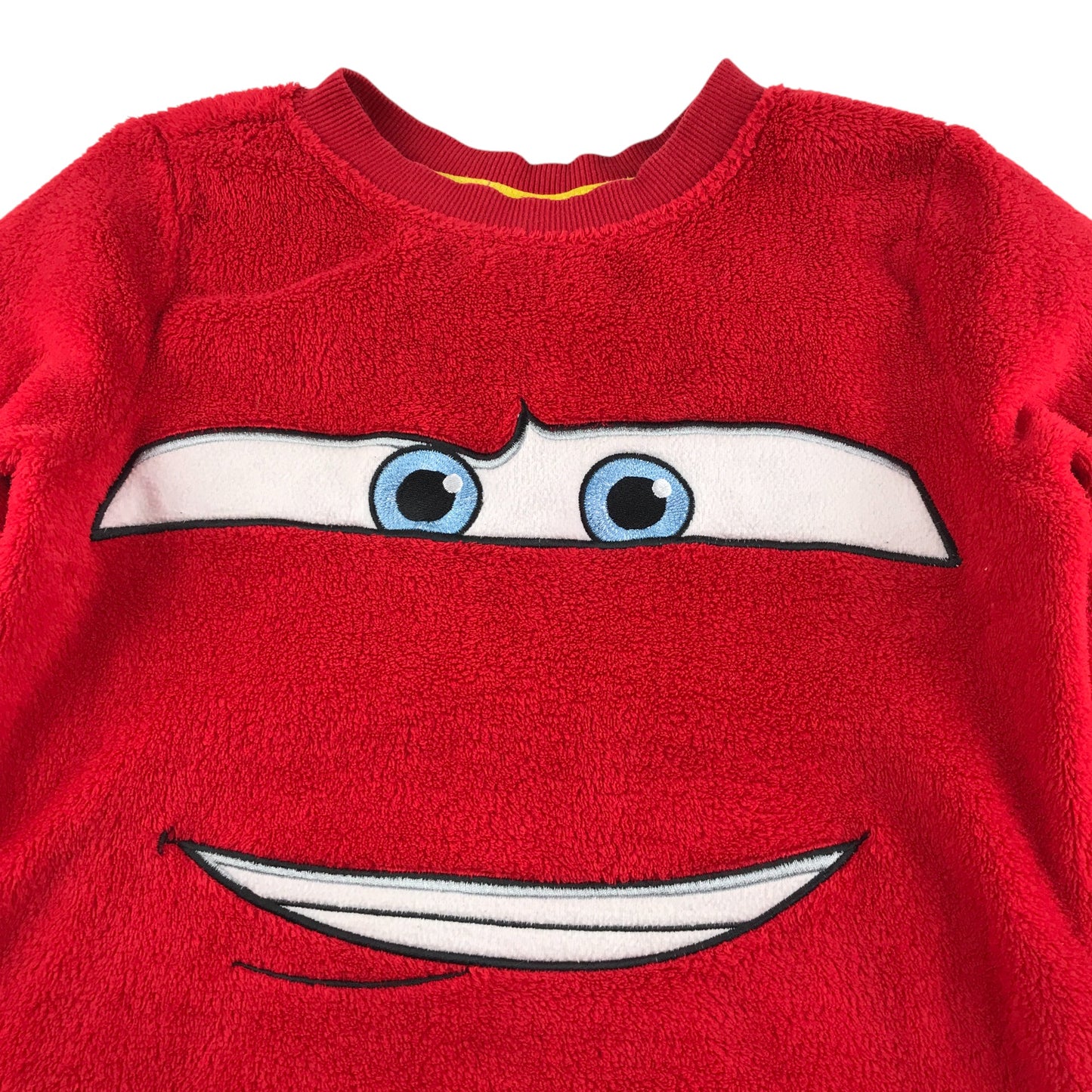Disney Store sweater 5-6 years red Cars graphic face design fluffy material