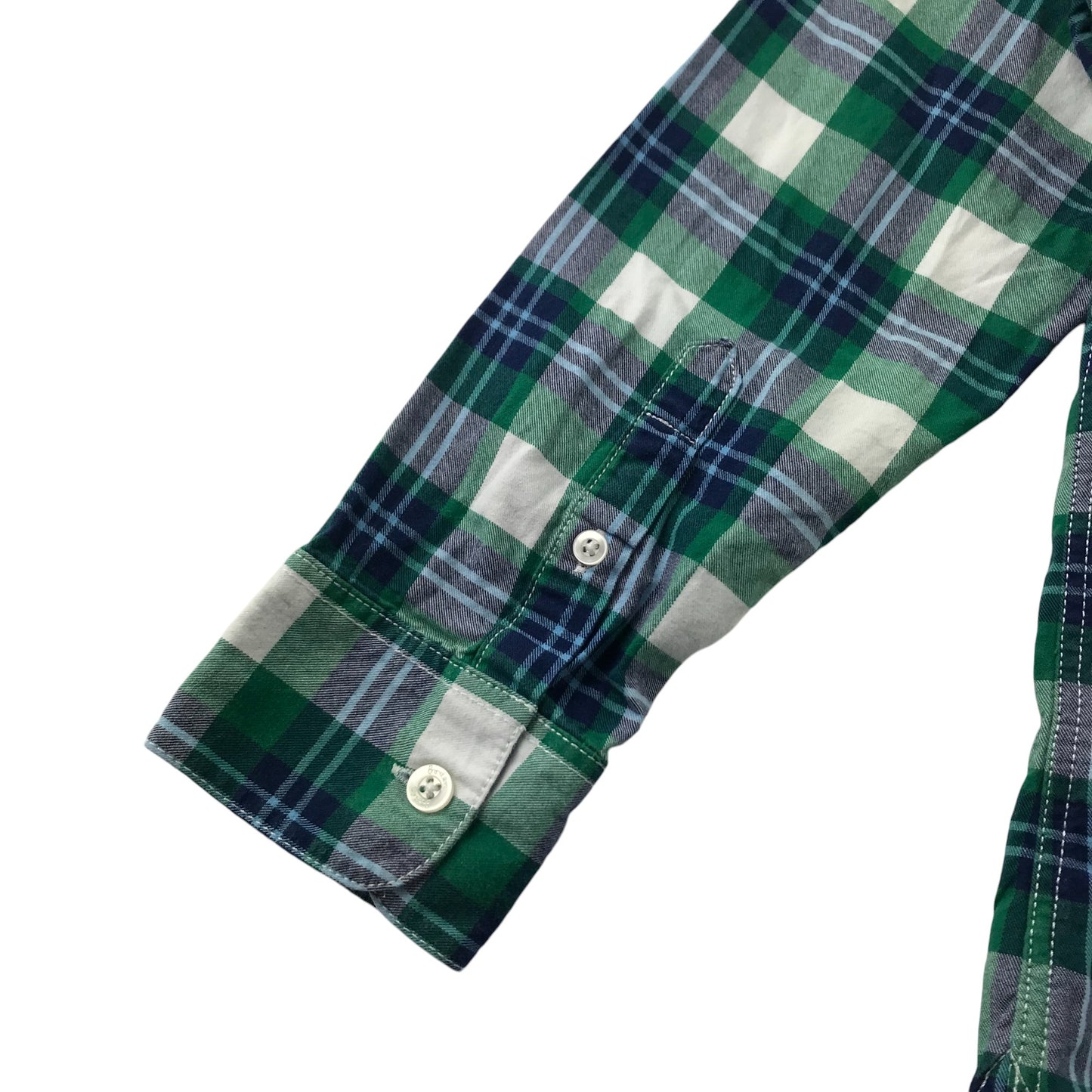 Boden Shirt 9-10 Years Green and White Checked Button-Up Cotton