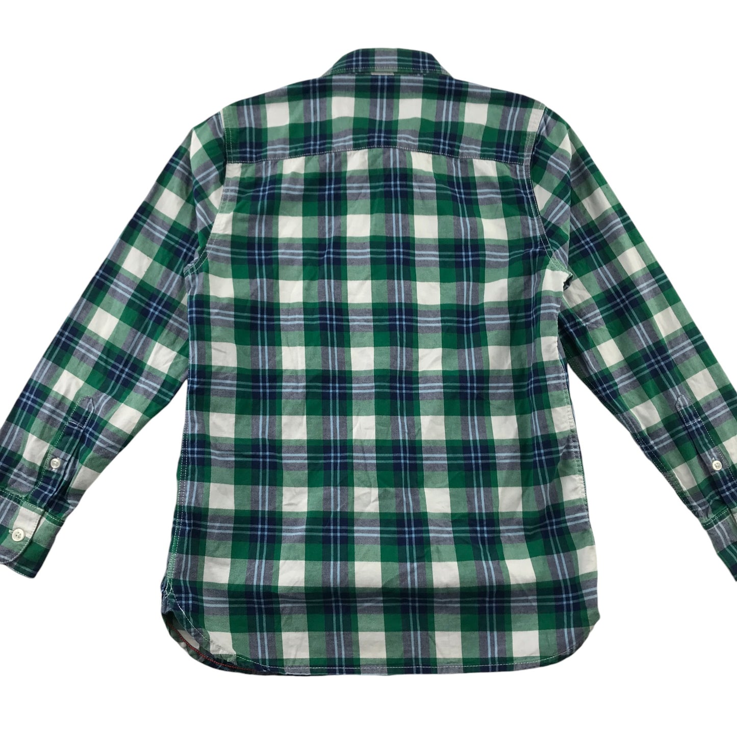 Boden Shirt 9-10 Years Green and White Checked Button-Up Cotton