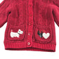 Nutmeg cardigan 5-6 years pink hoodie knitwear with embroidered patches on pockets