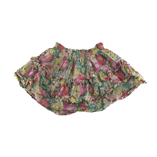 Boden skirt 9-10 years pink layered floral cotton
