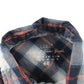 H&M Shirt 9-10 Years Navy and White Checked Button-Up with Front Pockets Cotton