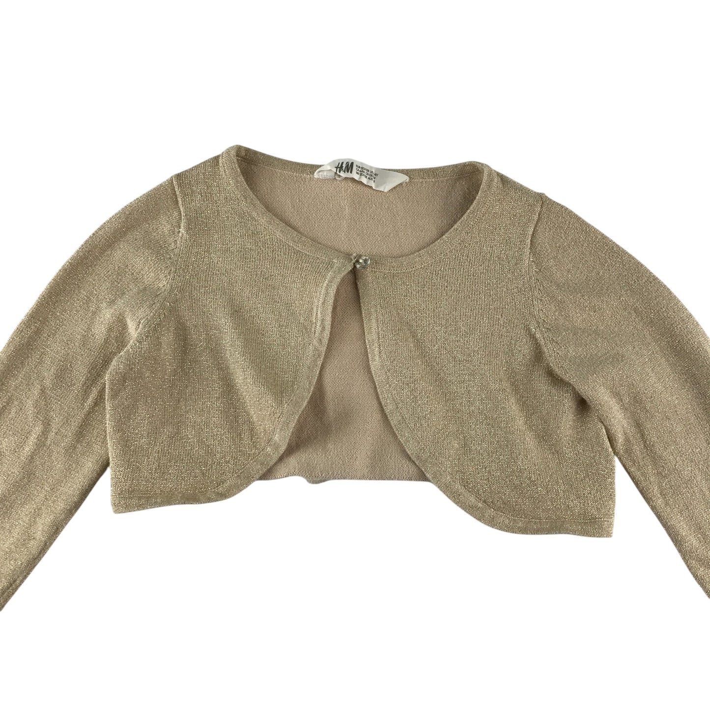 H&M bolero 7-8 years sparkly golden cropped cardigan