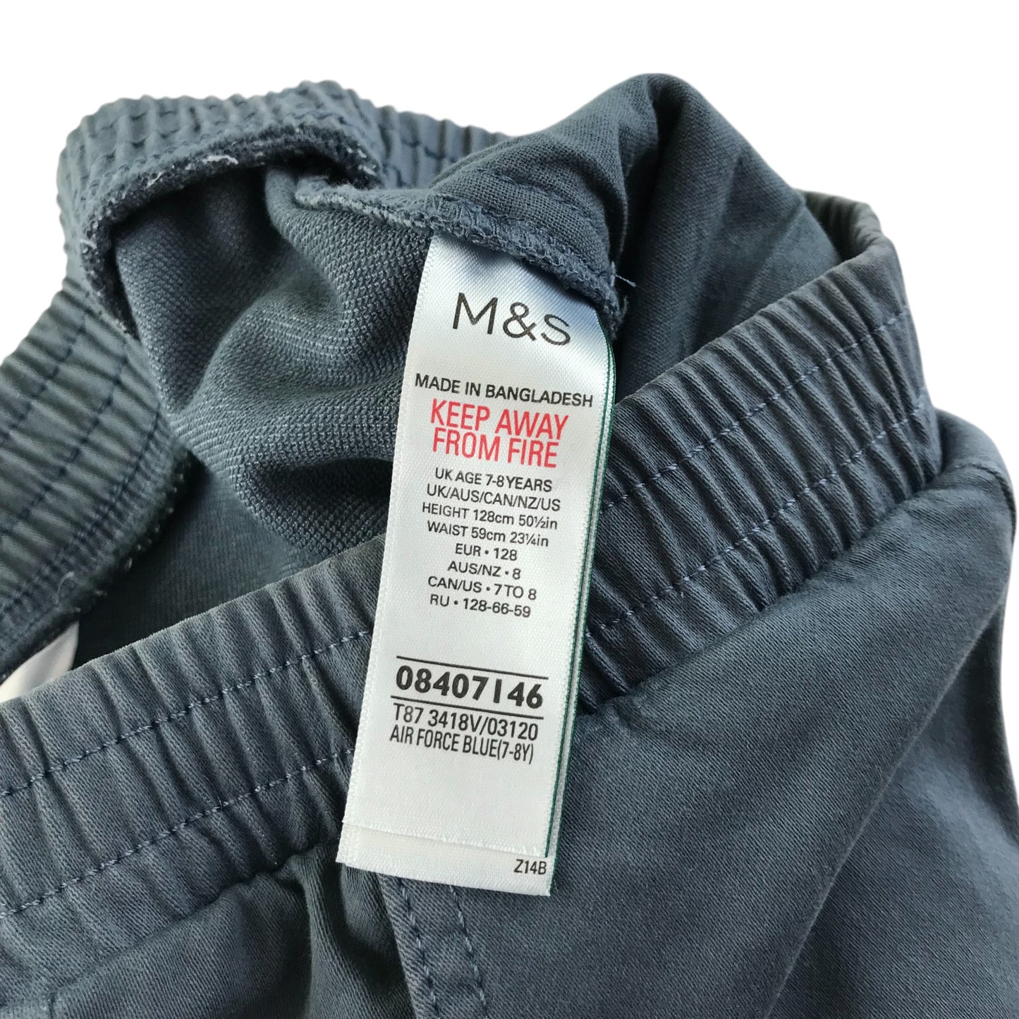 M&S trousers 7-8 years blue cargo style