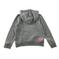 Calvin Klein Jeans Hoodie Age 8 Grey Plain with Pink Logos and Text Print Cotton