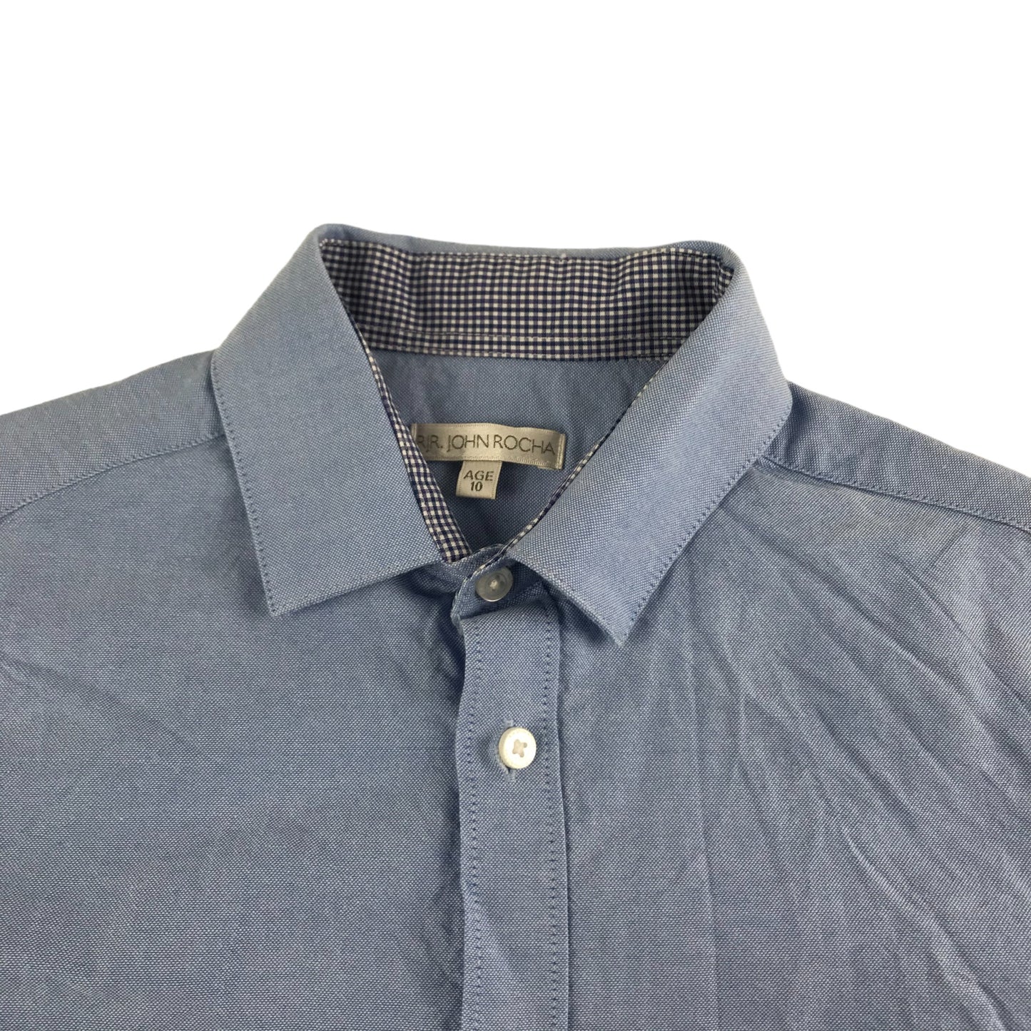 John Rocha Shirt Age 10 Light Blue Smart Button Up Cotton