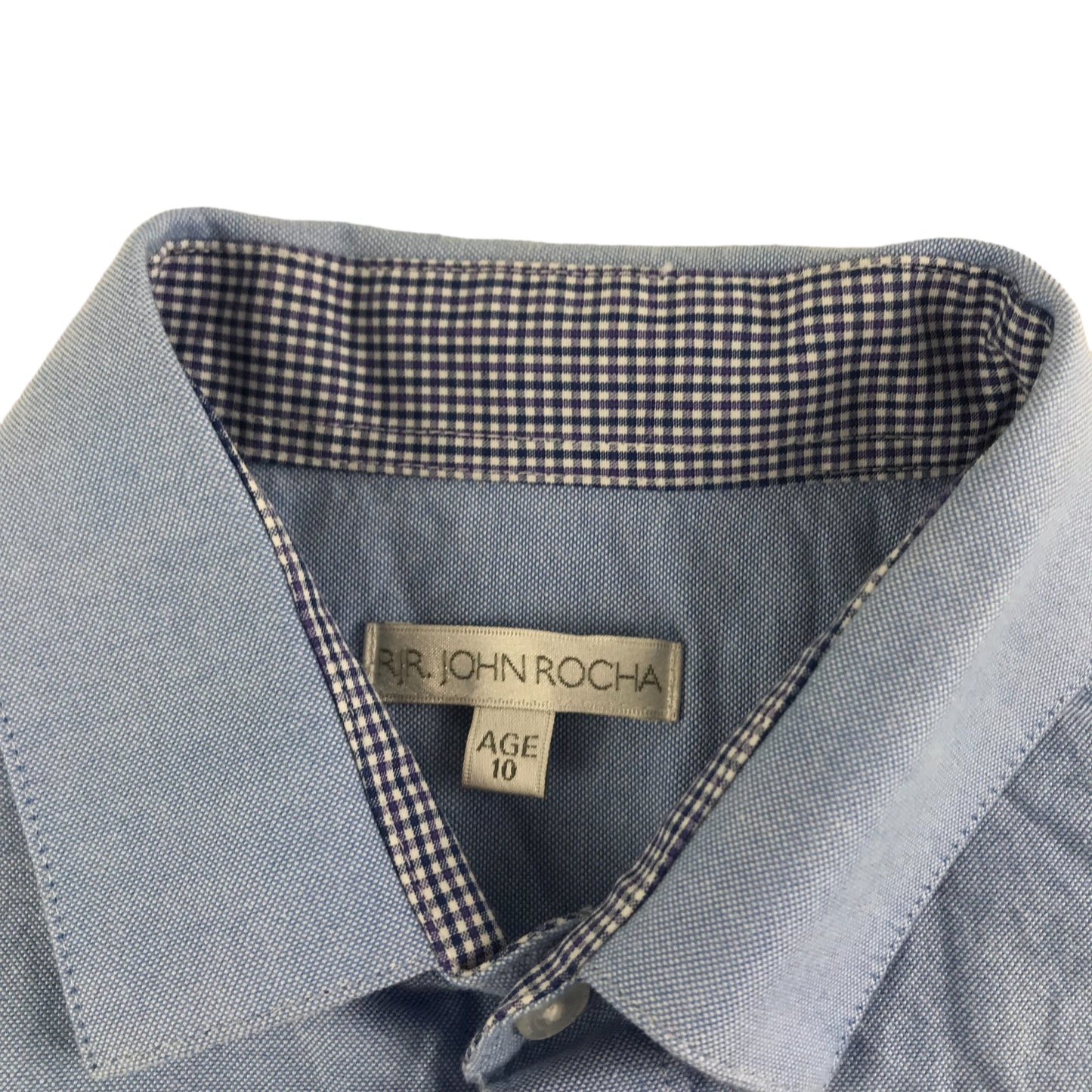 John Rocha Shirt Age 10 Light Blue Smart Button Up Cotton