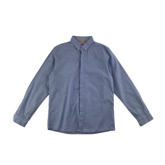 Next Shirt Age 10 Light Blue Smart Button Up Cotton