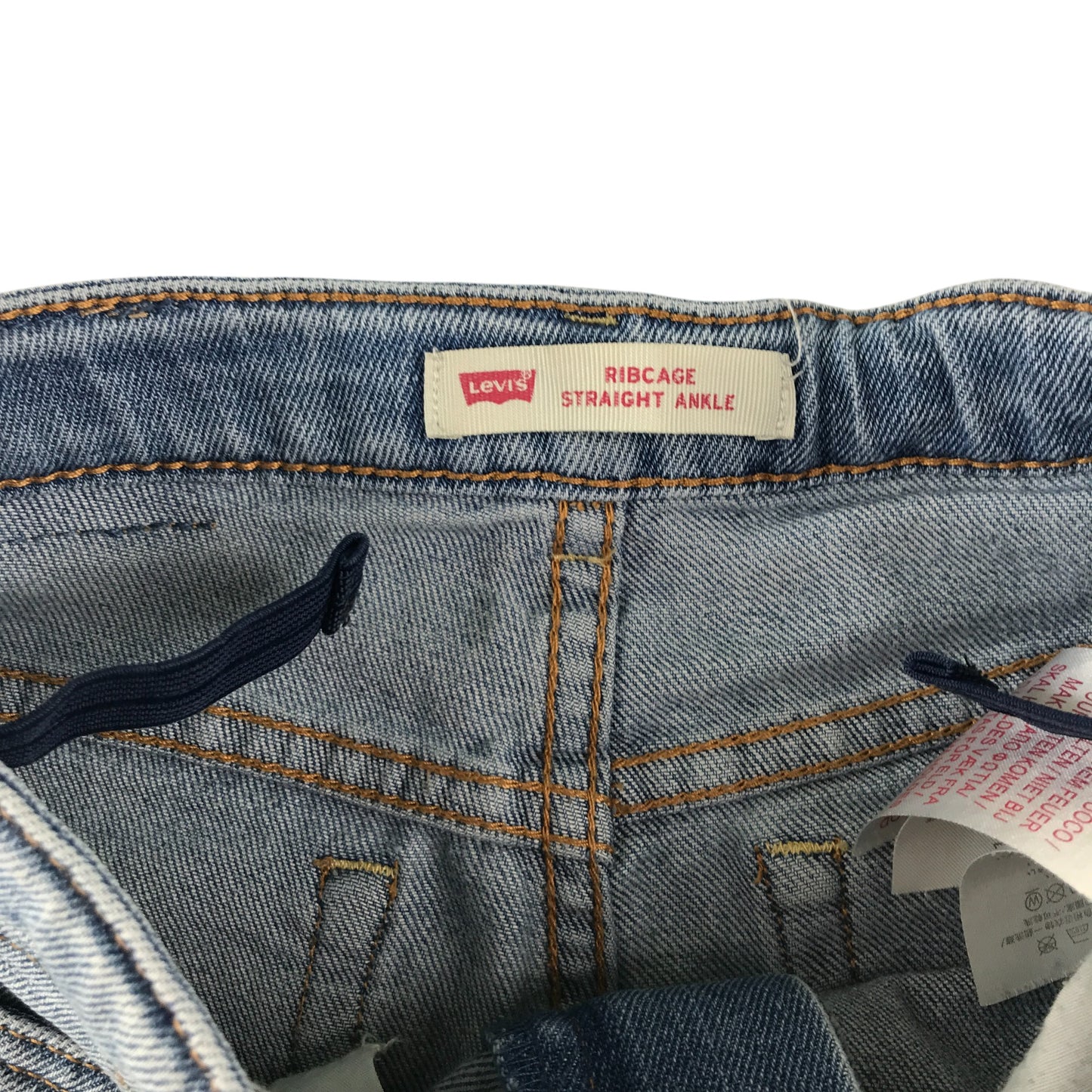 Levi's Ribcage jeans 9-10 years light blue straight leg high waist denim trousers