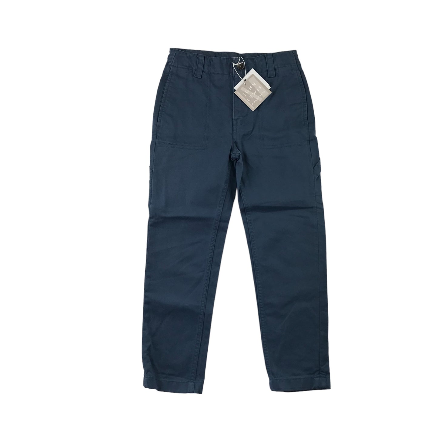 John Lewis trousers 7-8 years navy blue carpenter style cargo cotton