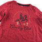 Kiabi t-shirt 5-6 years red long sleeve cowboy graphic design
