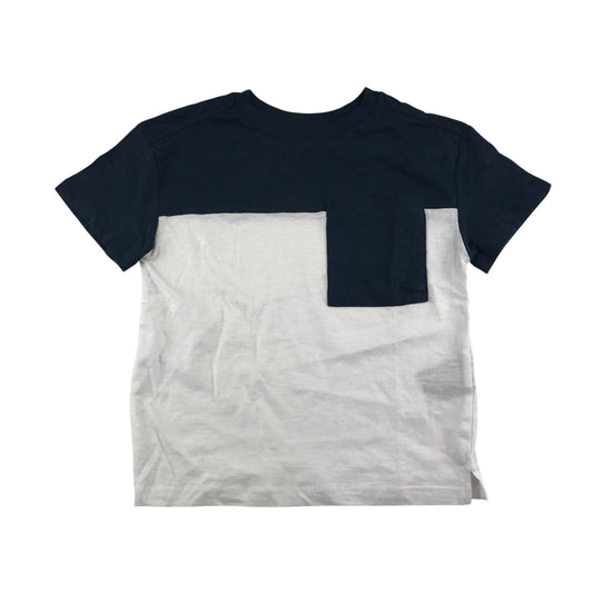 H&M t-shirt 5-6 years navy and white block colour