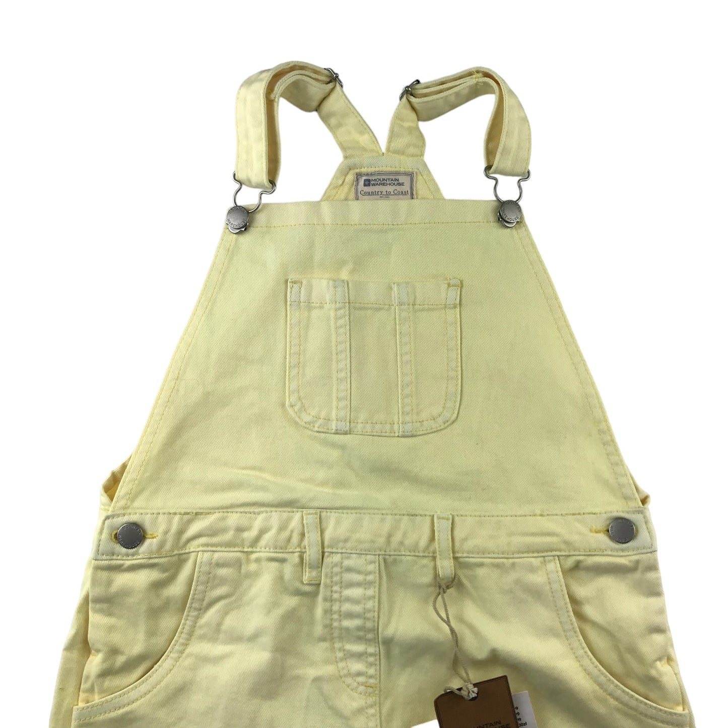 Mountain Warehouse dress 11-12 years light yellow denim dungaree with clip shoulder straps cotton