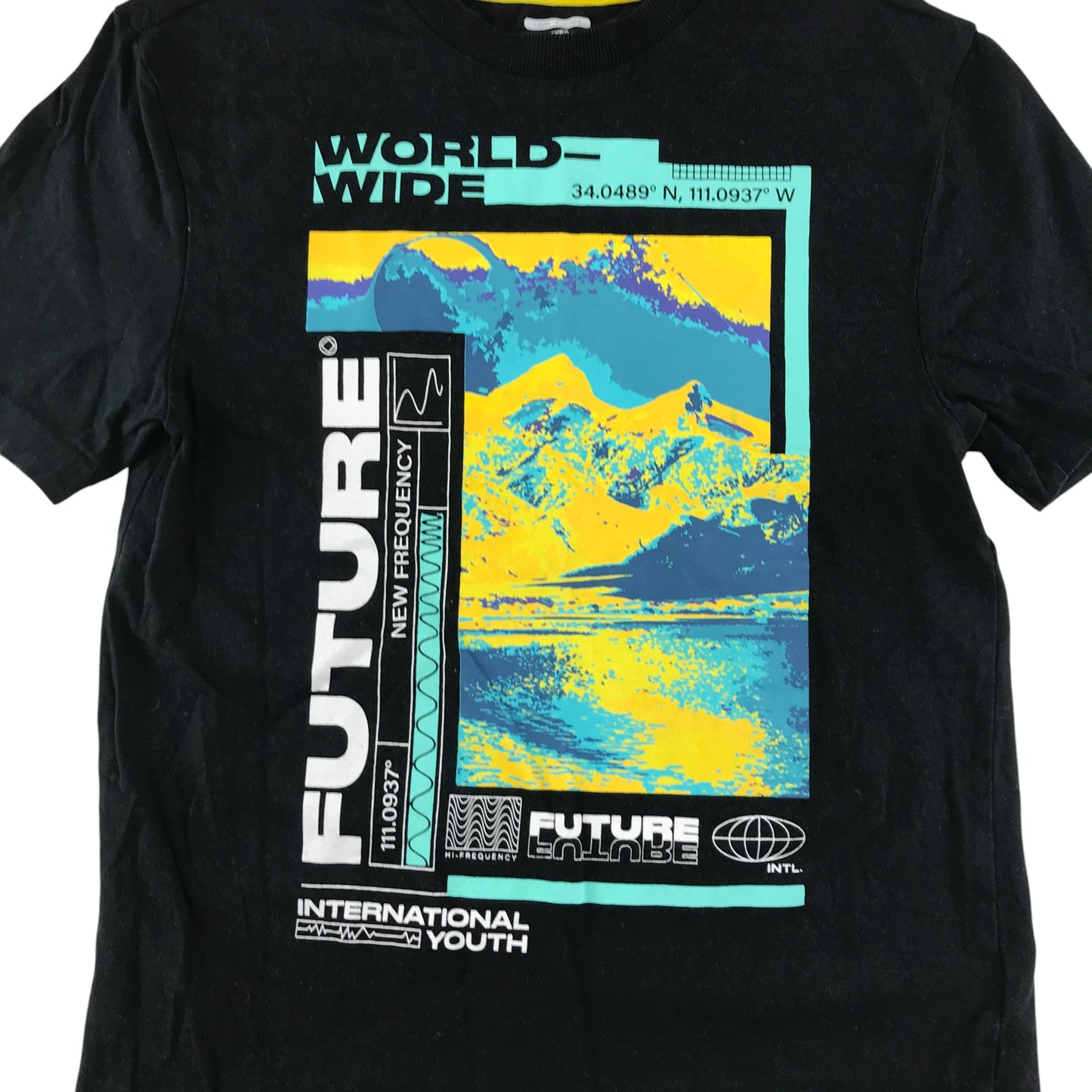 F&F t-shirt 6-7 years black graphic design print