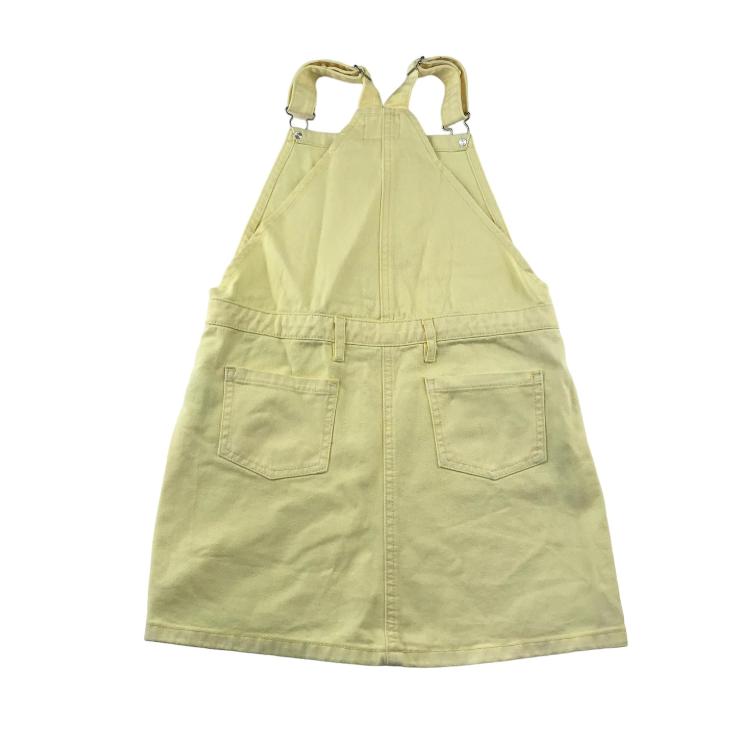 Mountain Warehouse dress 11-12 years light yellow denim dungaree with clip shoulder straps cotton