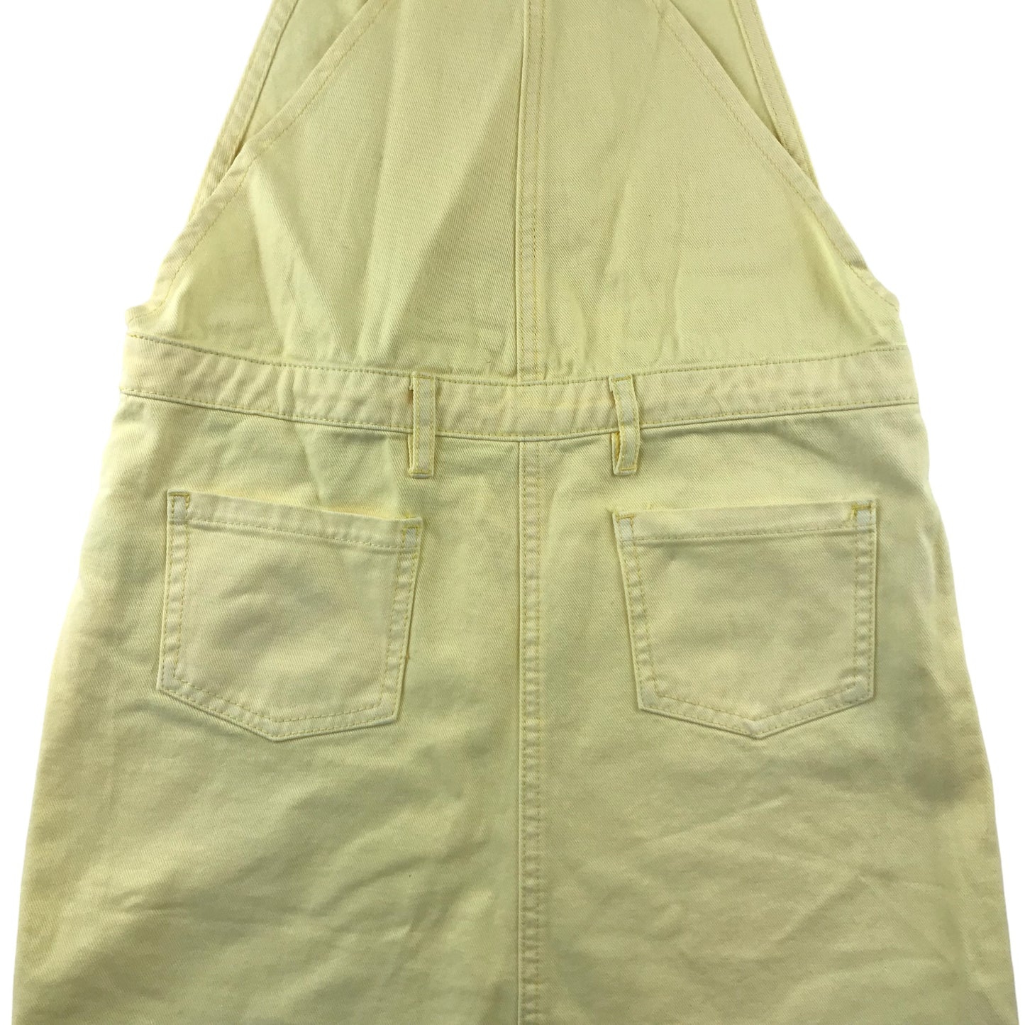 Mountain Warehouse dress 11-12 years light yellow denim dungaree with clip shoulder straps cotton