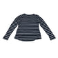 H&M t-shirt 7-8 years navy and white strips cat sequin reversible graphic
