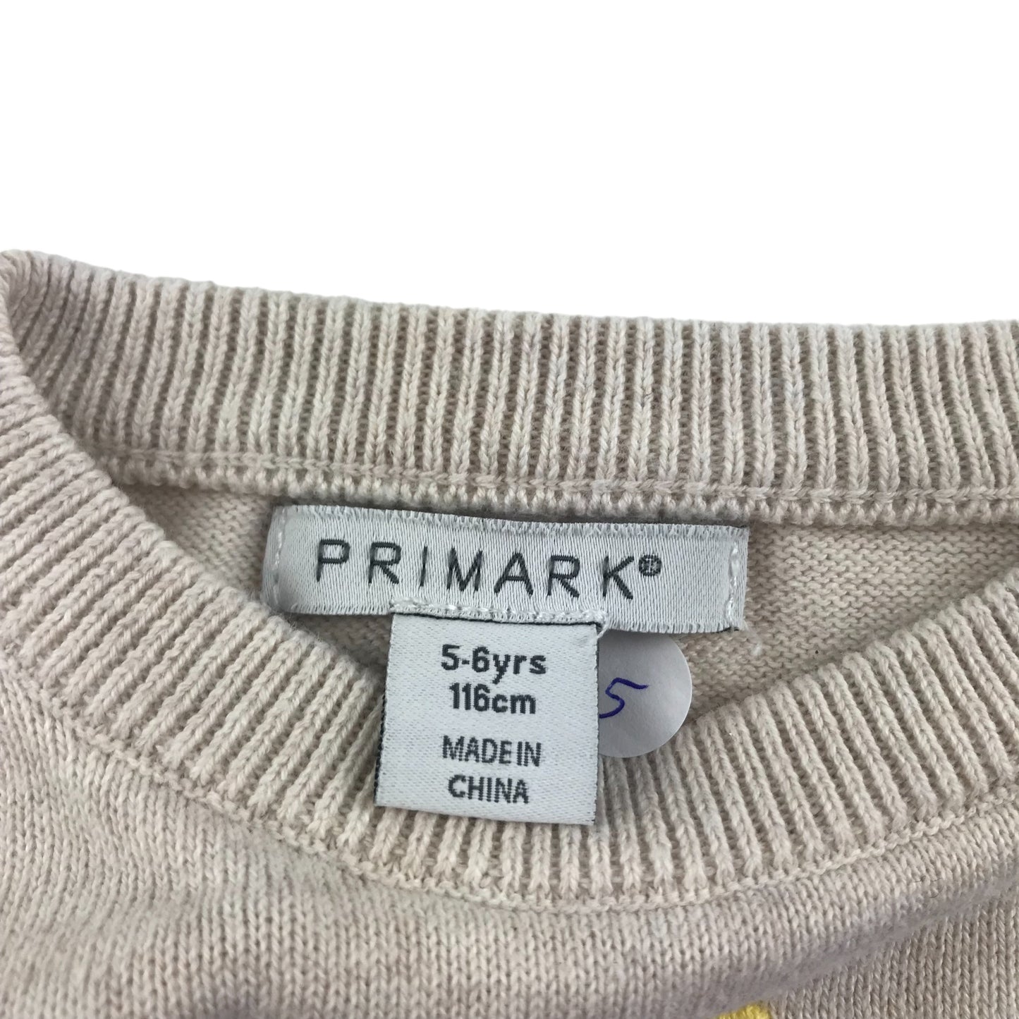 Primark Jumper Age 5 Light beige Dots Pattern