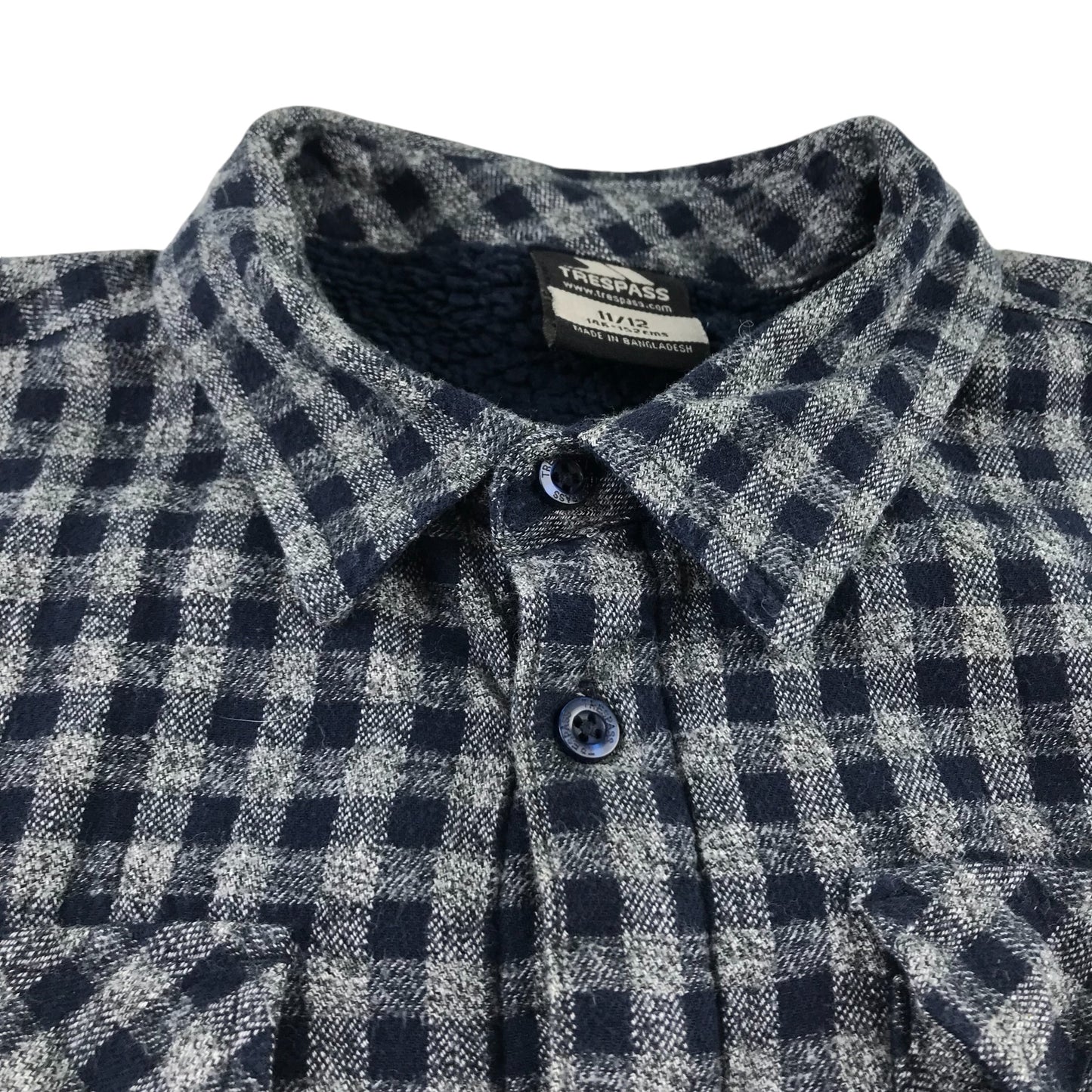 Trespass Shirt 11-12 years Grey and navy Checked warm lining