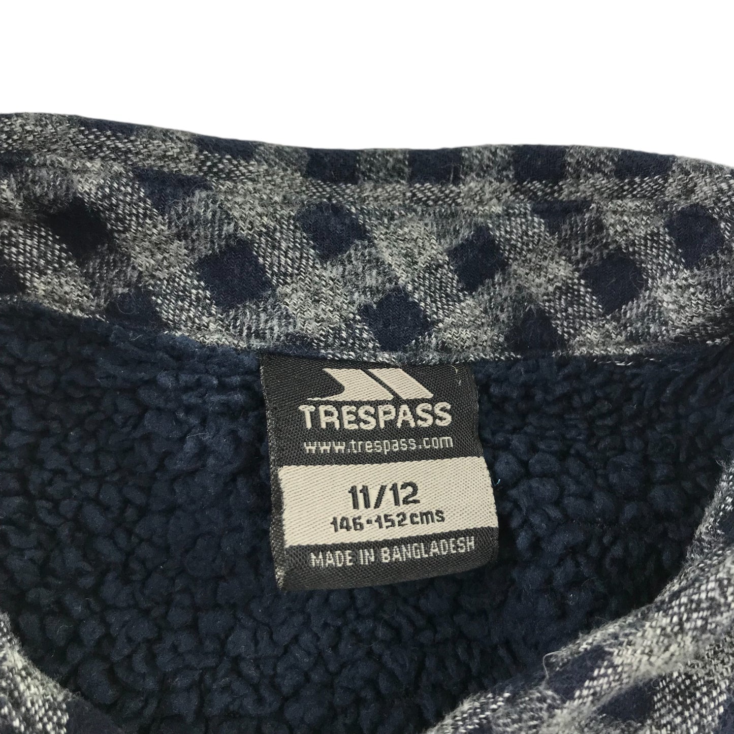 Trespass Shirt 11-12 years Grey and navy Checked warm lining