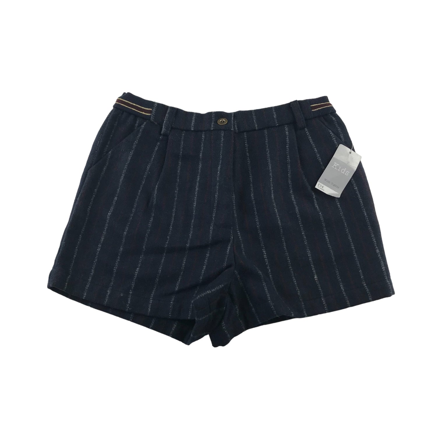 Matalan shorts 11-12 years dark navy stripy high waist