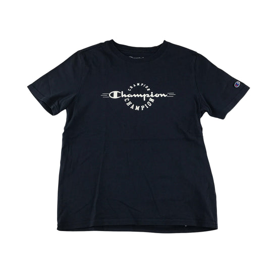 Champion t-shirt 10-11 years black text logo design cotton