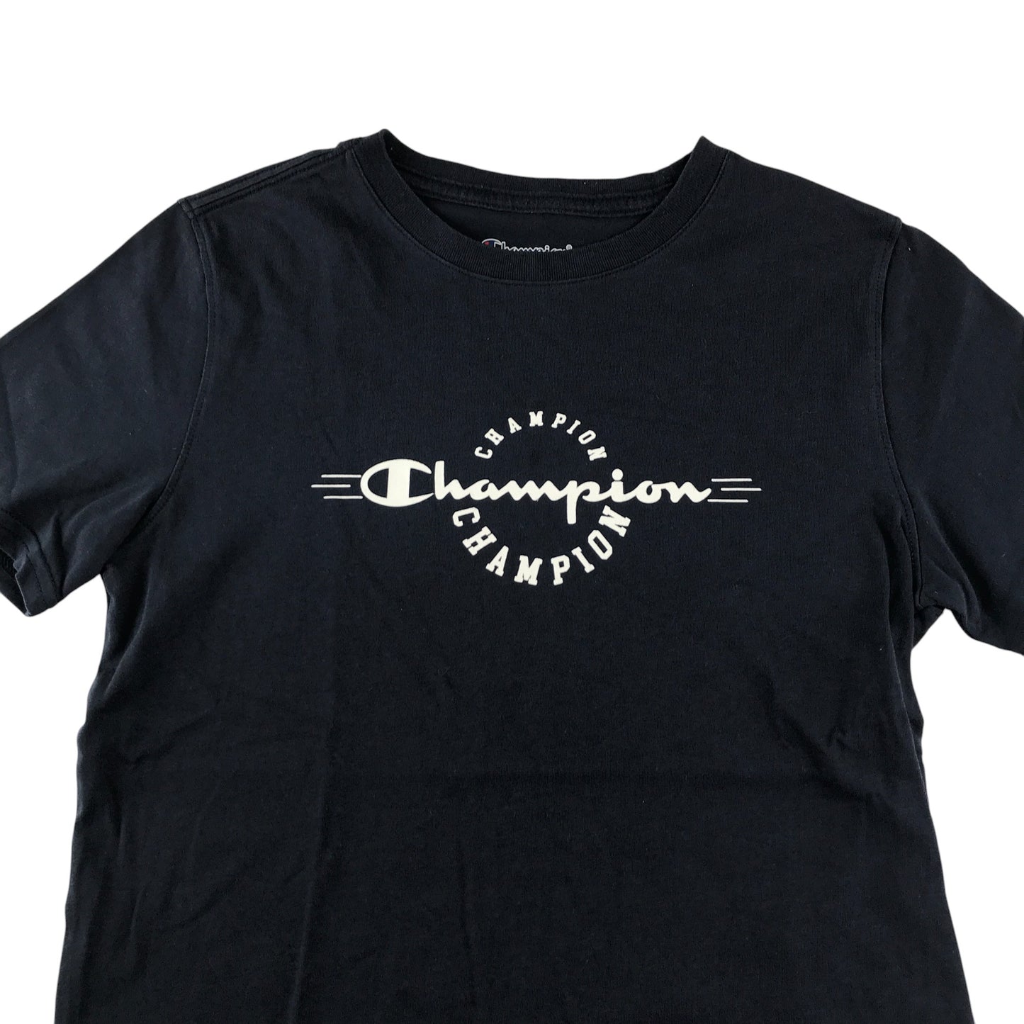 Champion t-shirt 10-11 years black text logo design cotton