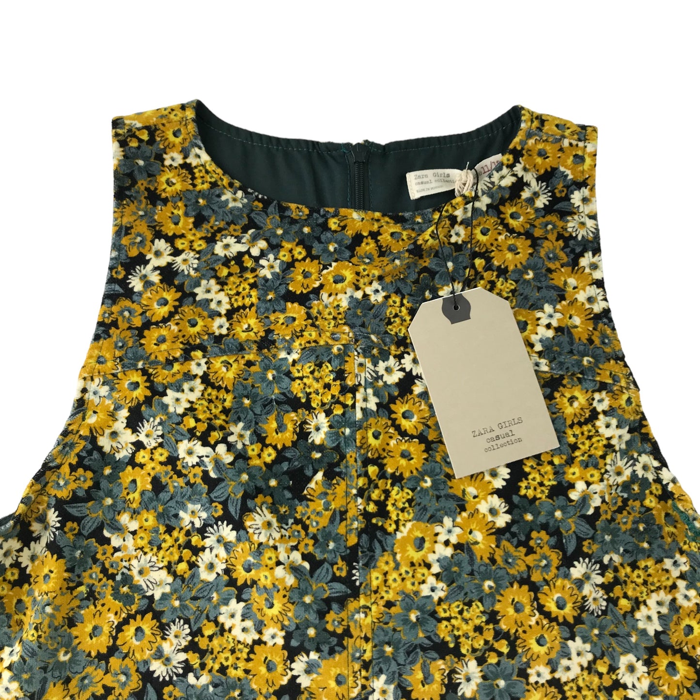 Zara Dress Age 11 Yellow Floral A-line